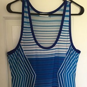 Calvin Klein Long Dress Blue Navy White Size 12